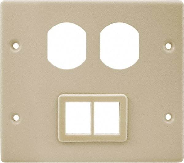Hubbell Wiring Device-Kellems - 5.43 Inch Long x 4-3/4 Inch High, Rectangular Raceway Plate - Ivory, For Use with HBL4700 Series Raceways and HBL4750 Series Metal Raceways - Eagle Tool & Supply