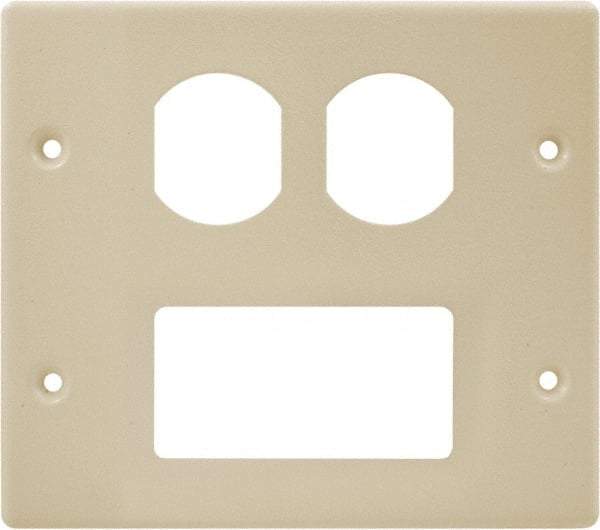 Hubbell Wiring Device-Kellems - 5.43 Inch Long x 4-3/4 Inch High, Rectangular Raceway Plate - Ivory, For Use with HBL4700 Series Raceways and HBL4750 Series Metal Raceways - Eagle Tool & Supply