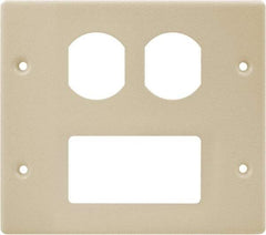 Hubbell Wiring Device-Kellems - 5.43 Inch Long x 4-3/4 Inch High, Rectangular Raceway Plate - Ivory, For Use with HBL4700 Series Raceways and HBL4750 Series Metal Raceways - Eagle Tool & Supply