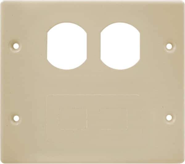 Hubbell Wiring Device-Kellems - 5.43 Inch Long x 4-3/4 Inch High, Rectangular Raceway Plate - Ivory, For Use with HBL4700 Series Raceways and HBL4750 Series Metal Raceways - Eagle Tool & Supply