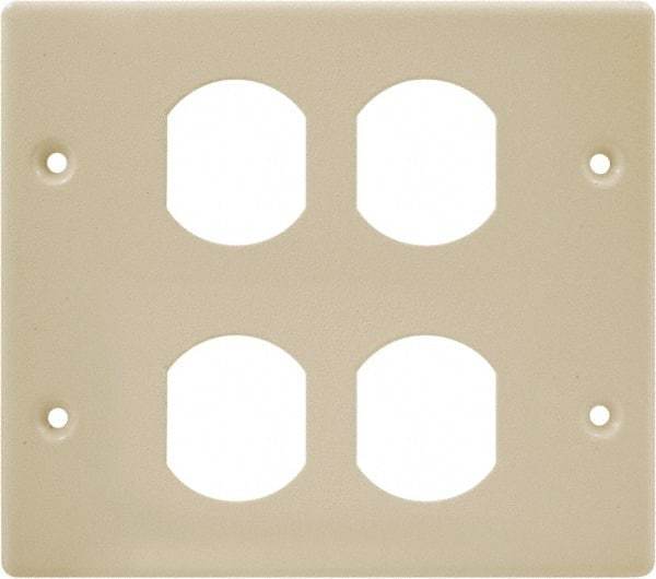 Hubbell Wiring Device-Kellems - 5.43 Inch Long x 4-3/4 Inch High, Rectangular Raceway Plate - Ivory, For Use with HBL4700 Series Raceways and HBL4750 Series Metal Raceways - Eagle Tool & Supply