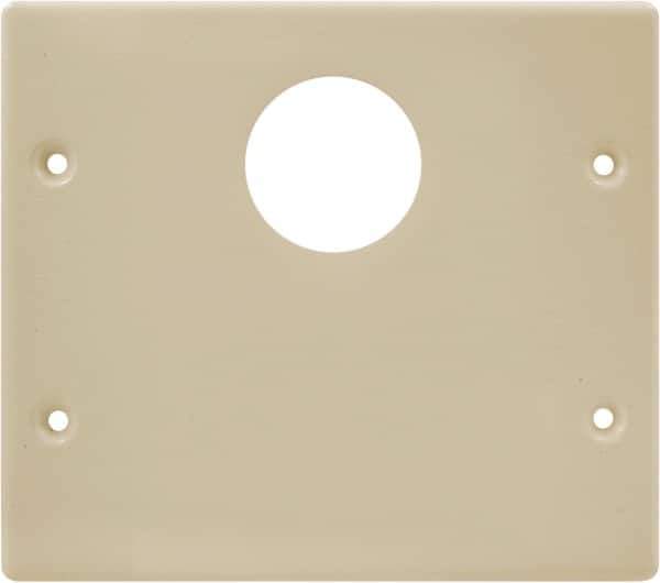 Hubbell Wiring Device-Kellems - 5.43 Inch Long x 4-3/4 Inch High, Rectangular Raceway Plate - Ivory, For Use with HBL4700 Series Raceways and HBL4750 Series Metal Raceways - Eagle Tool & Supply