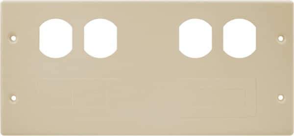 Hubbell Wiring Device-Kellems - 10.22 Inch Long x 4-3/4 Inch High, Rectangular Raceway Plate - Ivory, For Use with HBL4750 Series Raceways - Eagle Tool & Supply