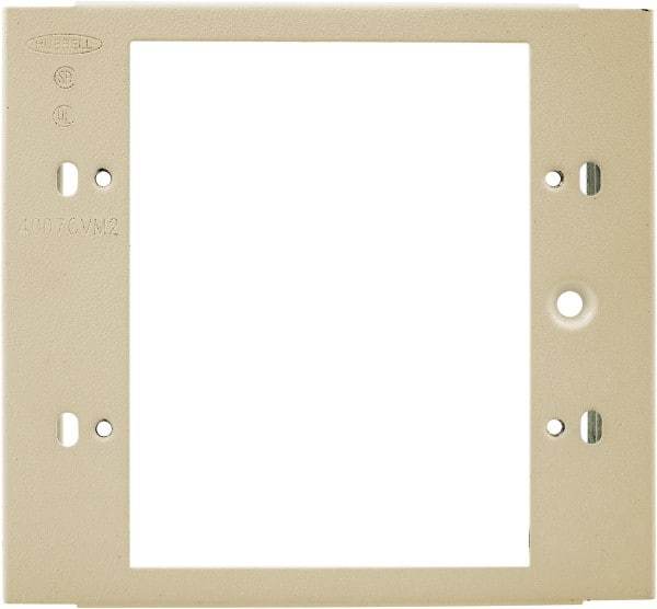 Hubbell Wiring Device-Kellems - 4.32 Inch Long x 4-3/4 Inch High, Rectangular Raceway Plate - Ivory, For Use with HBL4700 Series Raceways and HBL4750 Series Metal Raceways - Eagle Tool & Supply