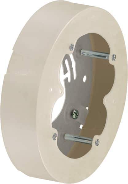 Hubbell Wiring Device-Kellems - 5.31 Inch Wide x 1.29 Inch High, Round Raceway Box - White, For Use with Nonmetallic PlugTrak Raceways, PL1 LANTrak, PP1 PremiseTrak and PW2 WallTrak Latching Raceways - Eagle Tool & Supply