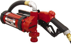 Tuthill - 25 GPM, 1" Hose Diam, DC High Flow Tank Pump with Automatic Nozzle - 1-1/4" Inlet, 1" Outlet, 12 VDC, 18' Hose Length, 1/2 hp - Eagle Tool & Supply