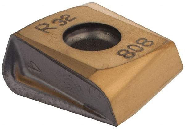 Iscar - T490 LNHT160732 Grade IC808 Carbide Milling Insert - TiAlN/AlTiN/TiN Finish, 0.5945" Thick, 3.2mm Corner Radius - Eagle Tool & Supply
