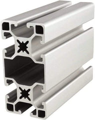 80/20 Inc. - 4 Meters Long x 40 mm Wide x 80 mm Deep, T-Slotted Aluminum Extrusion - Clear Anodized Finish - Eagle Tool & Supply