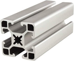 80/20 Inc. - 4 Meters Long x 40 mm Wide x 40 mm Deep, T-Slotted Aluminum Extrusion - Clear Anodized Finish - Eagle Tool & Supply