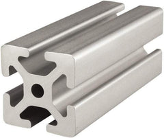 80/20 Inc. - 4 Meters Long x 40 mm Wide x 40 mm Deep, T-Slotted Aluminum Extrusion - Clear Anodized Finish - Eagle Tool & Supply