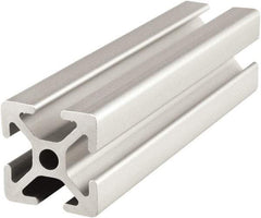 80/20 Inc. - 4 Meters Long x 25 mm Wide x 25 mm Deep, T-Slotted Aluminum Extrusion - Clear Anodized Finish - Eagle Tool & Supply