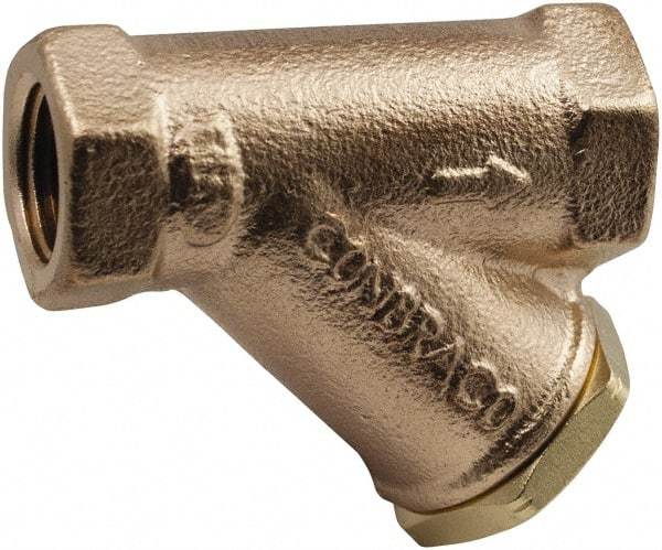 Conbraco - 1" Pipe, Female NPT Ends, Lead Free Bronze Y-Strainer - 400 psi Pressure Rating, 400 psi WOG Rating, 125 psi WSP Rating - Eagle Tool & Supply