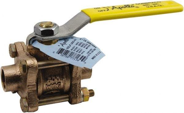 Conbraco - 1-1/4" Pipe, Full Port, Lead Free Bronze Full Port Ball Valve - 3 Piece, Female NPT Ends, Lever Handle, 600 WOG, 150 WSP - Eagle Tool & Supply
