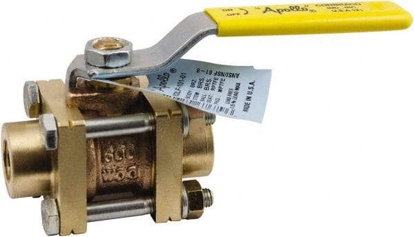 Conbraco - 1-1/4" Pipe, Full Port, Lead Free Bronze Full Port Ball Valve - 3 Piece, Female NPT Ends, Lever Handle, 600 WOG, 150 WSP - Eagle Tool & Supply