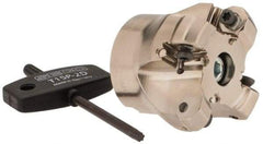 Seco - 1.57" Cut Diam, 1/2" Arbor Hole, 0.118" Max Depth of Cut, 40° Indexable Chamfer & Angle Face Mill - 4 Inserts, ON.U 05 Insert, Right Hand Cut, 4 Flutes, Through Coolant, Series Double Octo 05 - Eagle Tool & Supply