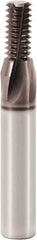Seco - M5x0.80 Metric Coarse, 0.156" Cutting Diam, 4 Flute, Solid Carbide Helical Flute Thread Mill - Internal Thread, 0.283" LOC, 1.85" OAL, 6mm Shank Diam - Eagle Tool & Supply