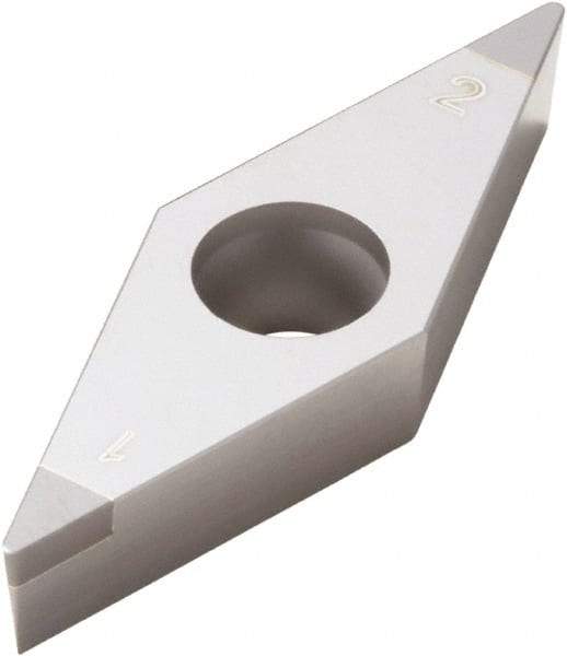 Seco - VBGW331 Grade CBN010 PCBN Turning Insert - Uncoated, 35° Diamond, 3/8" Inscr Circle, 3/16" Thick, 1/64" Corner Radius - Eagle Tool & Supply