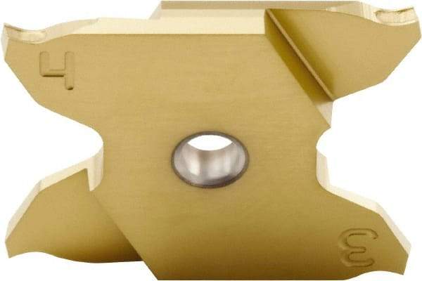 Seco - 2503005X4GK MC Grade CP600, 0.039" Cutting Width Carbide Grooving Insert - 0.169" Max Depth of Cut, Right Hand, 0.002" Corner Radius, TiAlN/TiN Finish - Eagle Tool & Supply