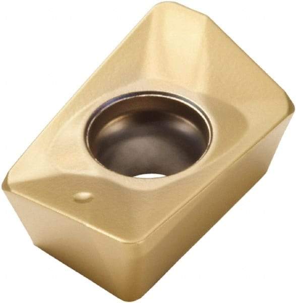Seco - XOMX120431 M12 Grade F40M Carbide Milling Insert - TiAlN/TiN Finish, 0.1547" Thick, 3.1mm Corner Radius - Eagle Tool & Supply