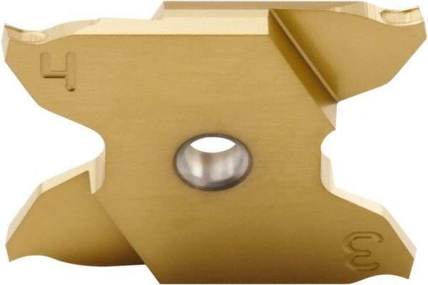 Seco - 2503005X4GK MC Grade CP600, 0.039" Cutting Width Carbide Grooving Insert - 0.169" Max Depth of Cut, Left Hand, 0.002" Corner Radius, TiAlN/TiN Finish - Eagle Tool & Supply
