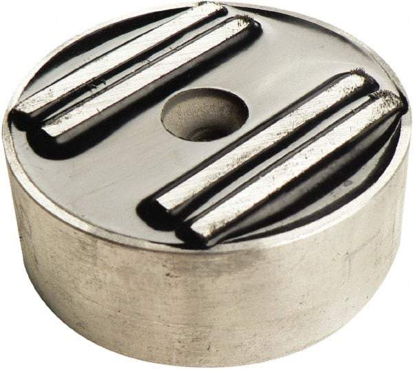 Mag-Mate - 2" Wide x 1/2" Thick, Center Mount Neodymium Rare Earth Fixture Magnet - 45 Lb Average Holding Capacity, 90 Lb Max Holding Capacity, Aluminum Housing - Eagle Tool & Supply