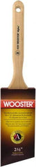 Wooster Brush - 2-1/2" Angled Synthetic Sash Brush - 2-15/16" Bristle Length, 7-7/8" Maple Fluted Handle - Eagle Tool & Supply