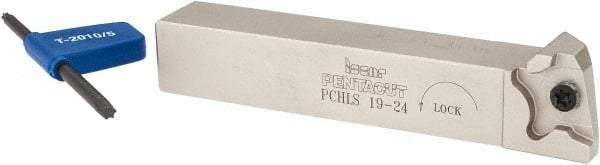 Iscar - External Thread, 0.256" Max Depth of Cut, 0.8mm Min Groove Width, 4.7" OAL, Left Hand Indexable Grooving Cutoff Toolholder - 3/4" Shank Height x 3/4" Shank Width, PENTA 24... Insert Style, PCHLS Toolholder Style, Series PentaCut - Eagle Tool & Supply