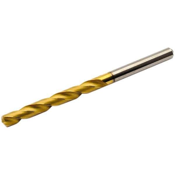 Seco - 0.1969" 140° Solid Carbide Jobber Drill - Multilayer TiAlN Finish, Right Hand Cut, Spiral Flute, Straight Shank, 3.228" OAL, Standard Point - Eagle Tool & Supply