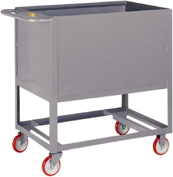 Little Giant - 1,200 Lb Capacity, 4-Sided Steel Raised Platform Box Truck - 53-1/2" Long x 24" Wide x 40" High, 5" Diam Polyurethane Wheels - Eagle Tool & Supply