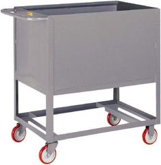 Little Giant - 1,200 Lb Capacity, 4-Sided Steel Raised Platform Box Truck - 41-1/2" Long x 24" Wide x 40" High, 5" Diam Polyurethane Wheels - Eagle Tool & Supply