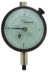 Mahr - 0.05" Range, 0-10-0 Dial Reading, 0.00025" Graduation Dial Drop Indicator - 1-3/4" Dial, 0.02" Range per Revolution, 0.00025" Accuracy, Revolution Counter - Eagle Tool & Supply