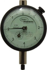 Mahr - 0.02" Range, 0-8 Dial Reading, 0.0001" Graduation Dial Drop Indicator - 2-1/4" Dial, 0.008" Range per Revolution, 0.0001" Accuracy, Revolution Counter - Eagle Tool & Supply