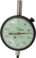 Mahr - 1" Range, 0-100 Dial Reading, 0.001" Graduation Dial Drop Indicator - 2-3/4" Dial, 0.1" Range per Revolution, 0.001" Accuracy, Revolution Counter - Eagle Tool & Supply