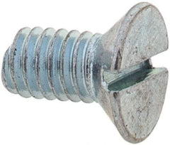 Value Collection - M2.5x0.45, 5mm OAL Slotted Drive Machine Screw - Flat Head, Grade 4.8 Steel, Zinc-Plated Finish, Without Washer - Eagle Tool & Supply