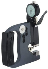 Mahr - 1 Inch, Forged Steel Frame, Snap Gage - 0.61 Inch Reference Anvil Diameter, 0.00002; 0.0001; 0.0005 Inch Graduation, Tungsten Carbide Anvil, Digital Display - Eagle Tool & Supply