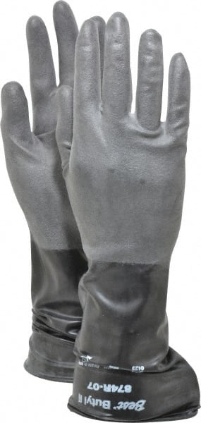 SHOWA - Size S (7), 14" Long, 14 mil, Unsupported, Butyl Chemical Resistant Gloves - Eagle Tool & Supply