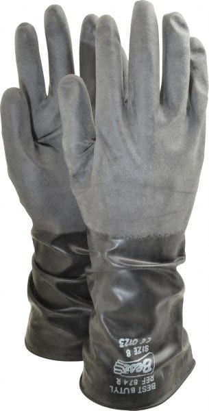 SHOWA - Size M (8), 14" Long, 14 mil, Unsupported, Butyl Chemical Resistant Gloves - Eagle Tool & Supply
