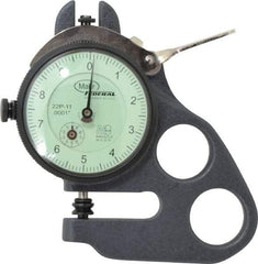 Mahr - 0 to 0.1 Inch Measurement, 0.0001 Inch Graduation, 1.13 Inch Throat Depth, Dial Thickness Gage - 1/4 Inch Dial Diameter - Eagle Tool & Supply