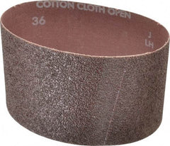 Norton - 3-1/2" Wide x 15-1/2" OAL, 36 Grit, Aluminum Oxide Abrasive Belt - Aluminum Oxide, Very Coarse, Coated, X Weighted Cloth Backing, Series R228 - Eagle Tool & Supply