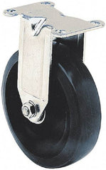 Albion - 4" Diam x 1-1/4" Wide x 5-13/32" OAH Top Plate Mount Swivel Caster - Hard Rubber, 275 Lb Capacity, Self-Lubricating Bearing, 2-7/8 x 3-5/8" Plate - Eagle Tool & Supply
