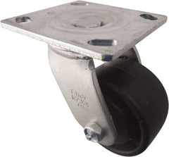 Value Collection - 4" Diam x 2" Wide x 5-5/8" OAH Top Plate Mount Swivel Caster - Polyolefin, 450 Lb Capacity, Roller Bearing, 3-7/8 x 4-1/2" Plate - Eagle Tool & Supply