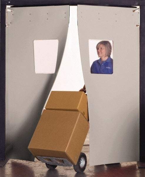 Aleco - 8' Door Width x 8' Door Height 3-Ply Fabrication Double Impact Door - Gray - Eagle Tool & Supply