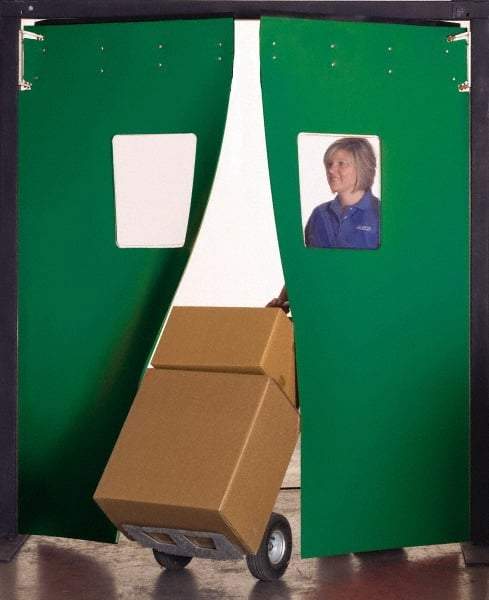 Aleco - 6' Door Width x 8' Door Height 3-Ply Fabrication Double Impact Door - Green - Eagle Tool & Supply