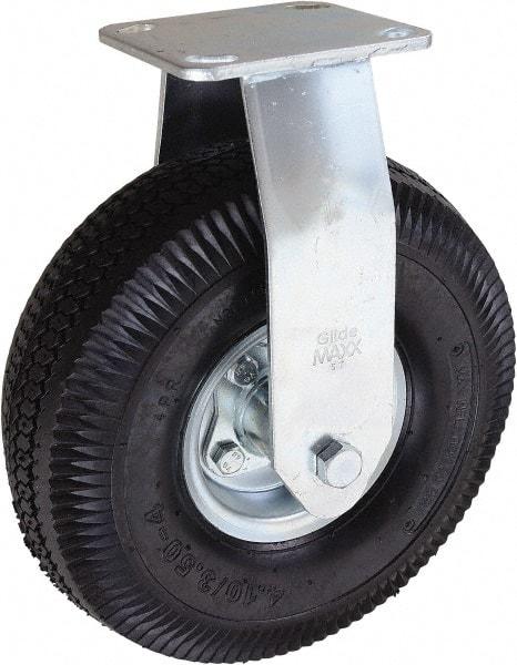 Value Collection - 10" Diam x 2" Wide, Pneumatic Rigid Caster - 350 Lb Capacity, Top Plate Mount, 4" x 4-1/2" Plate, Ball Bearing - Eagle Tool & Supply