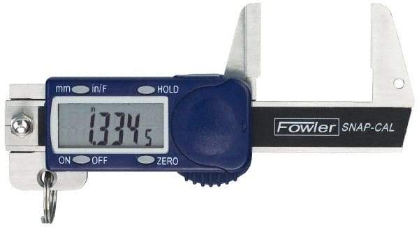 Fowler - 0 to 32mm Range, 0.01mm Resolution, Electronic Caliper - Stainless Steel with 0.9" Stainless Steel Jaws, 0.02mm Accuracy - Eagle Tool & Supply