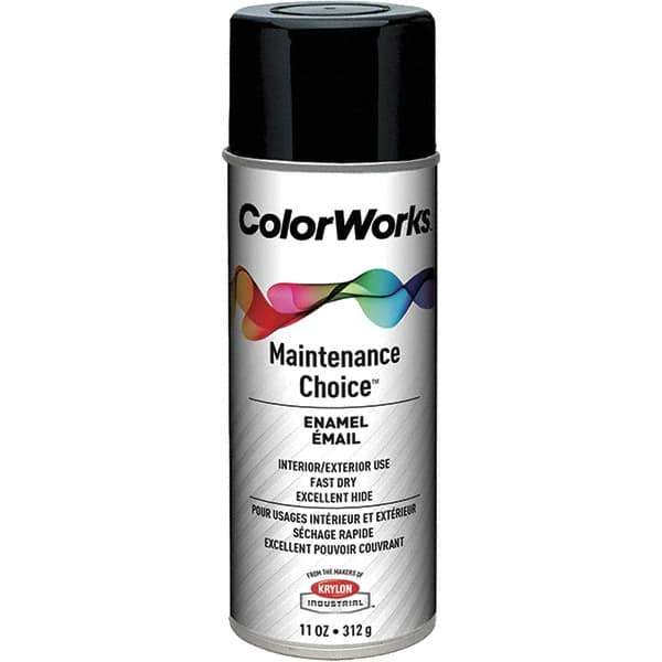 Krylon - Black, Gloss, Enamel Spray Paint - 15 to 18 Sq Ft per Can, 16 oz Container, Use on General Industrial Maintenance & Touch-up Work - Eagle Tool & Supply