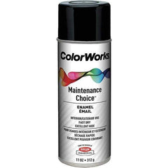Krylon - Black, Gloss, Enamel Spray Paint - 15 to 18 Sq Ft per Can, 16 oz Container, Use on General Industrial Maintenance & Touch-up Work - Eagle Tool & Supply