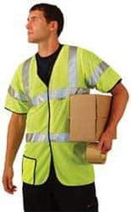 OccuNomix - Size 3XL High Visibility Yellow Mesh General Purpose Vest - 52 to 54" Chest, ANSI 107-2015, Hook & Loop Closure, Polyester - Eagle Tool & Supply