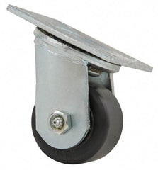 Value Collection - 3-1/4" Diam x 1-1/2" Wide x 4-1/2" OAH Top Plate Mount Swivel Caster - Phenolic, 600 Lb Capacity, Roller Bearing, 4 x 4-1/2" Plate - Eagle Tool & Supply