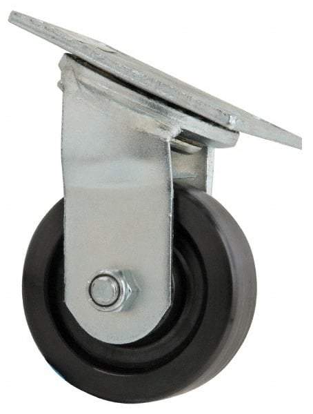 Value Collection - 4" Diam x 1-1/2" Wide x 5-5/8" OAH Top Plate Mount Swivel Caster - Phenolic, 600 Lb Capacity, Roller Bearing, 4 x 4-1/2" Plate - Eagle Tool & Supply